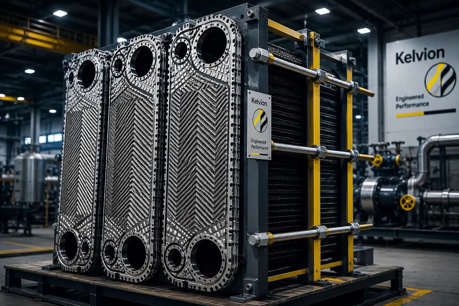 Technician servicing Kelvion plate heat exchanger in Dubai