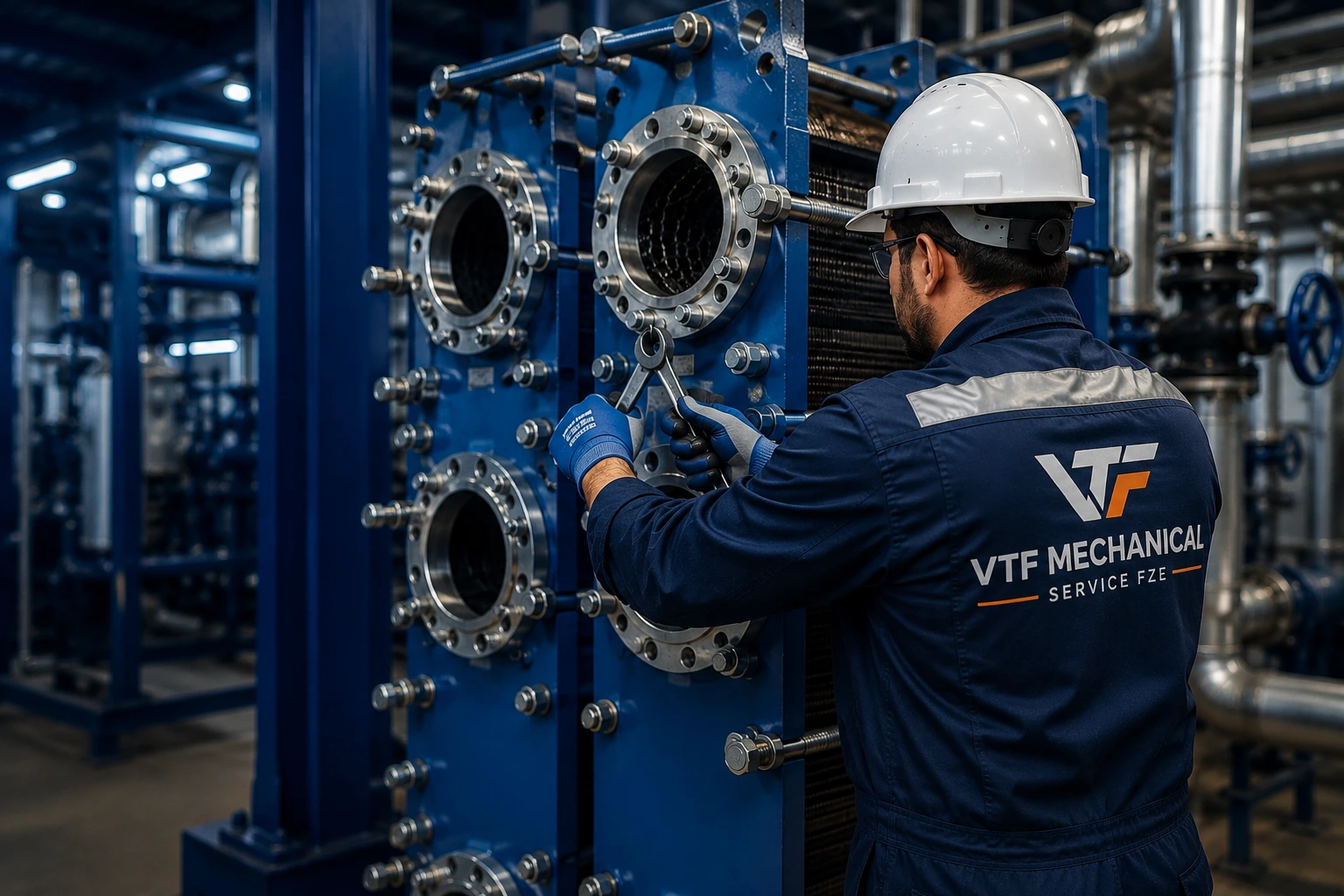 vtf mechanical services heat exchanger maintenance and repair team